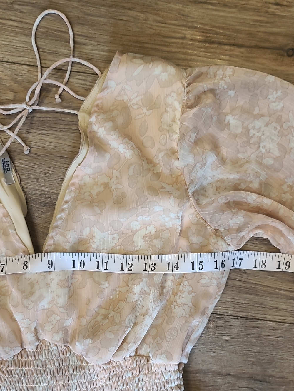 EUC. boho cottagecore floral chiffon maxi dress, Blush, Neutral, Lightweight, M - Picture 8 of 9